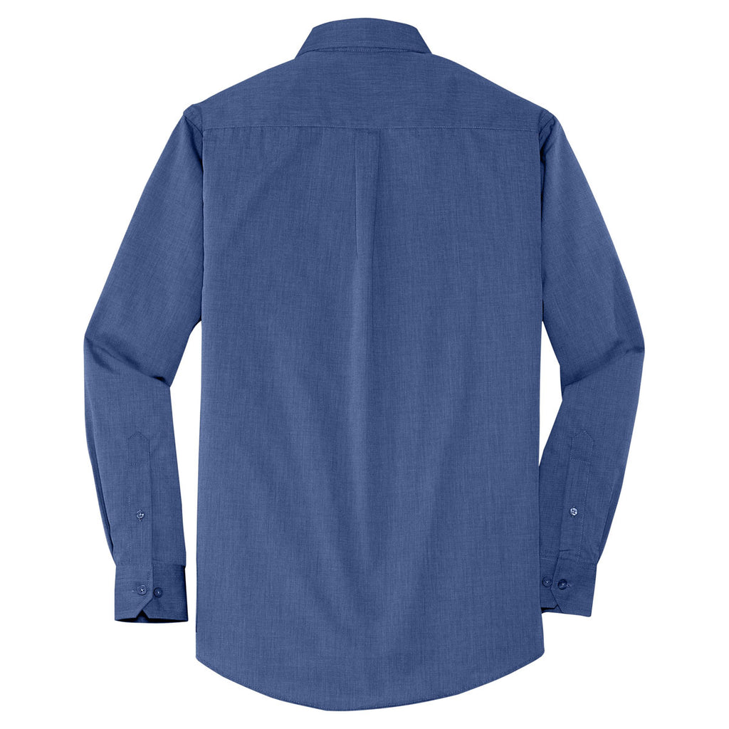 Port Authority Men's Deep Blue Crosshatch Easy Care Shirt