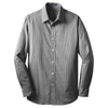 Port Authority Men's Black/ White Fine Stripe Stretch Poplin Shirt