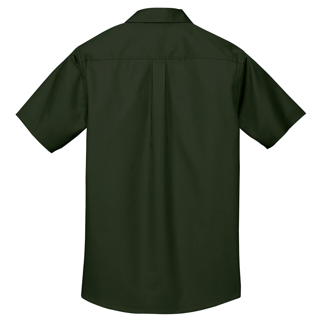 Port Authority Men's Basil Green Stain-Resistant Short Sleeve Twill Shirt
