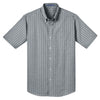 Port Authority Men's Black/Charcoal Short Sleeve Gingham Easy Care Shirt
