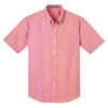 Port Authority Men's Tangerine/Pink Short Sleeve Gingham Easy Care Shirt