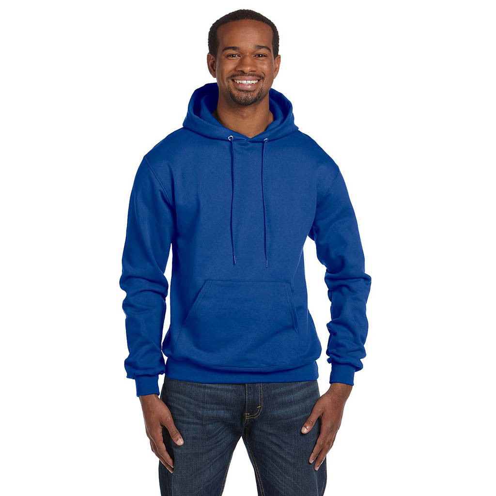 Champion Logo-Embroidered Hoodie Custom Sweatshirts Men\'s | Blue Royal