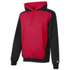 Champion Men's Black/Scarlet Double Dry Eco Colorblock Hooded Sweatshirt