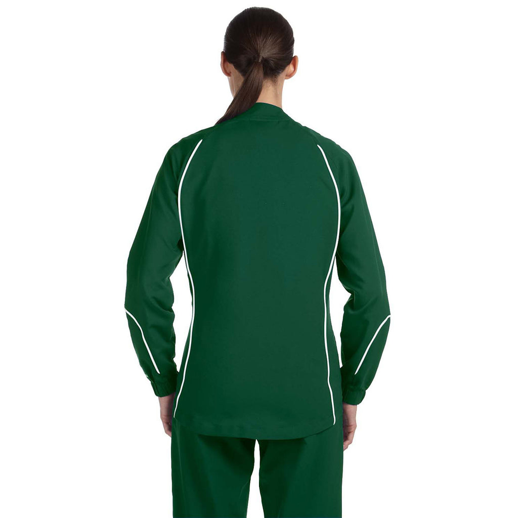 Russell Athletic Women's Dark Green/White Team Prestige Full-Zip Jacket