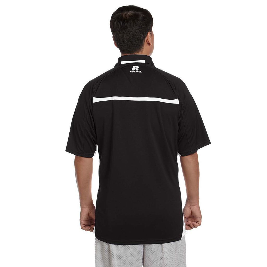 Russell Athletic Men's Black/White Team Game Day Polo