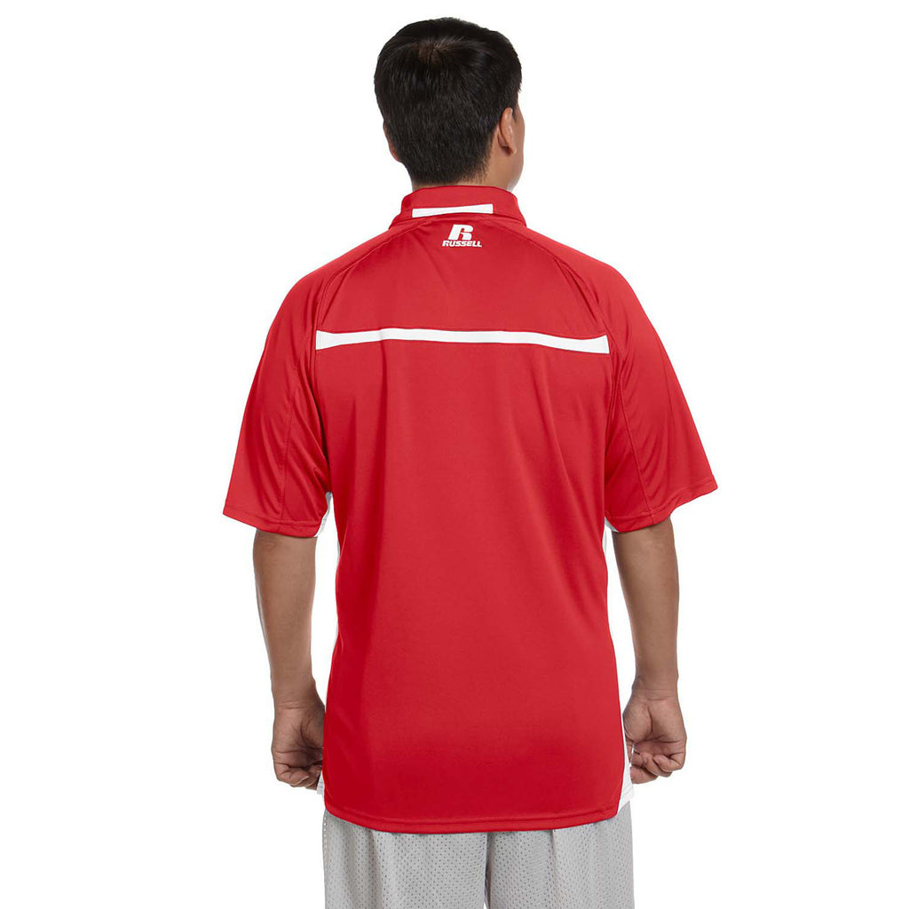 Russell Athletic Men's True Red/White Team Game Day Polo