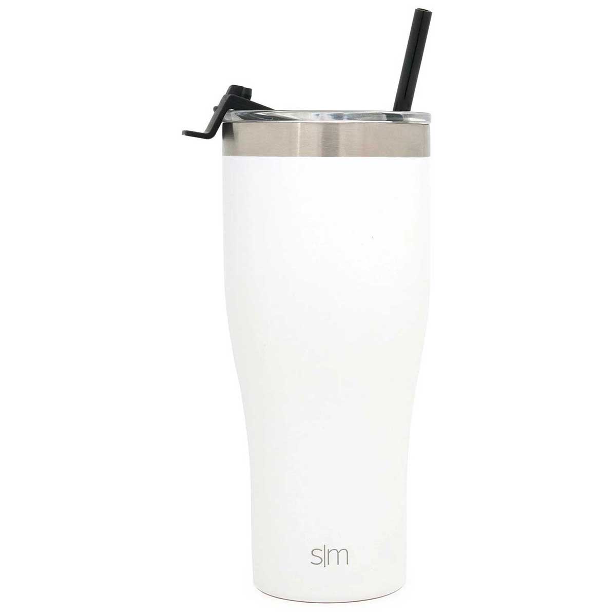 Simple Modern Winter White Slim Cruiser Tumbler with Flip Lid and Stra