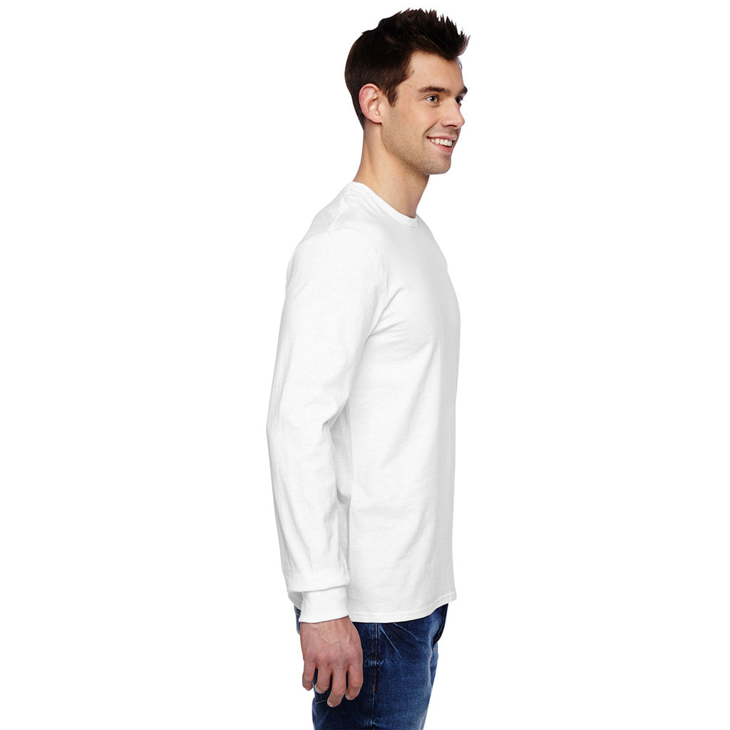 Fruit of the Loom Men's White 4.7 oz. Sofspun Jersey Long-Sleeve T-Shirt