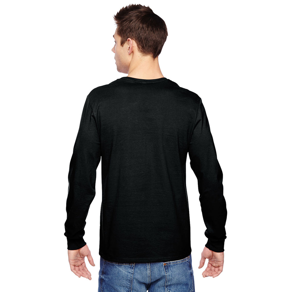 Fruit of the Loom Men's Black 4.7 oz. Sofspun Jersey Long-Sleeve T-Shirt