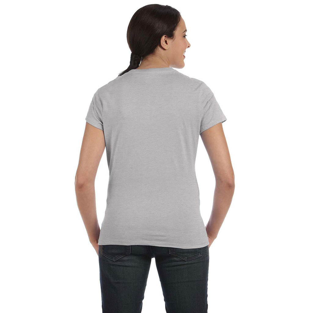 Hanes Women's Light Steel 4.5 oz. 100% Ringspun Cotton nano-T T-Shirt