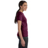 Hanes Women's Maroon 4.5 oz. 100% Ringspun Cotton nano-T T-Shirt