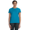 Hanes Women's Teal 4.5 oz. 100% Ringspun Cotton nano-T T-Shirt