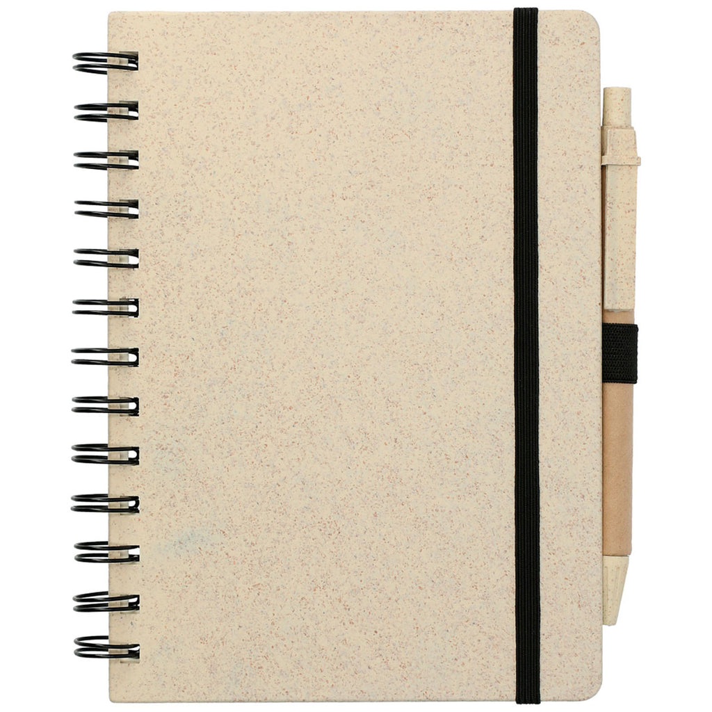 Bullet Beige 5" x 7" Wheat Straw Notebook With Pen