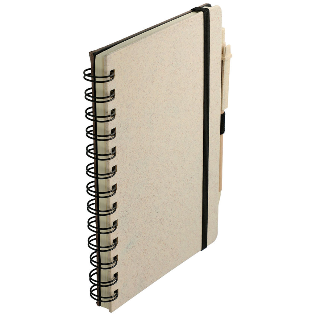 Bullet Beige 5" x 7" Wheat Straw Notebook With Pen