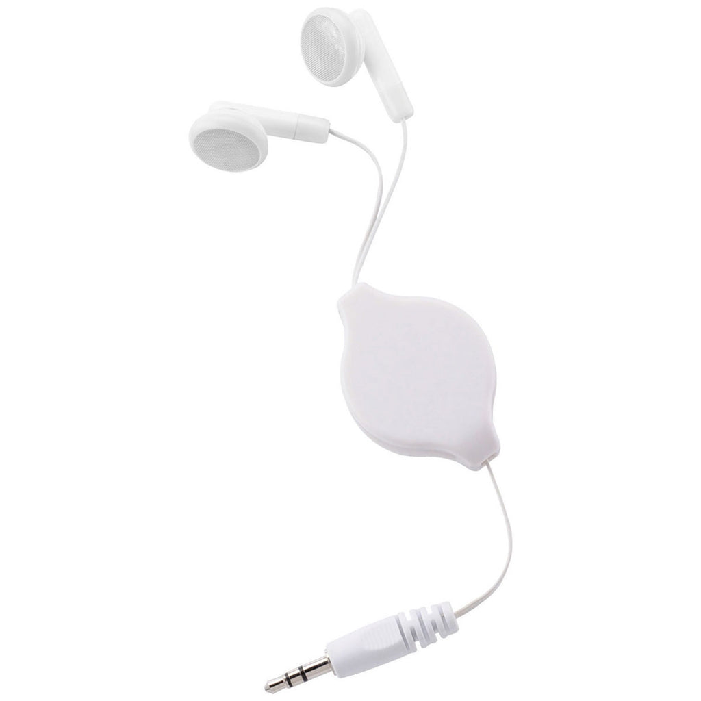 Bullet White Retractable Earbuds