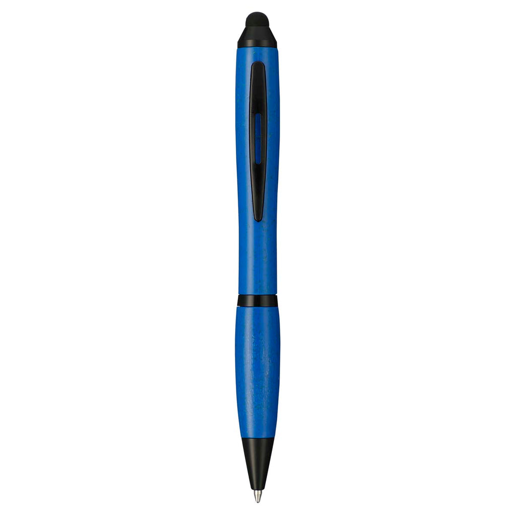 Bullet Royal Blue Nash Wheat Straw Ballpoint Stylus Pen