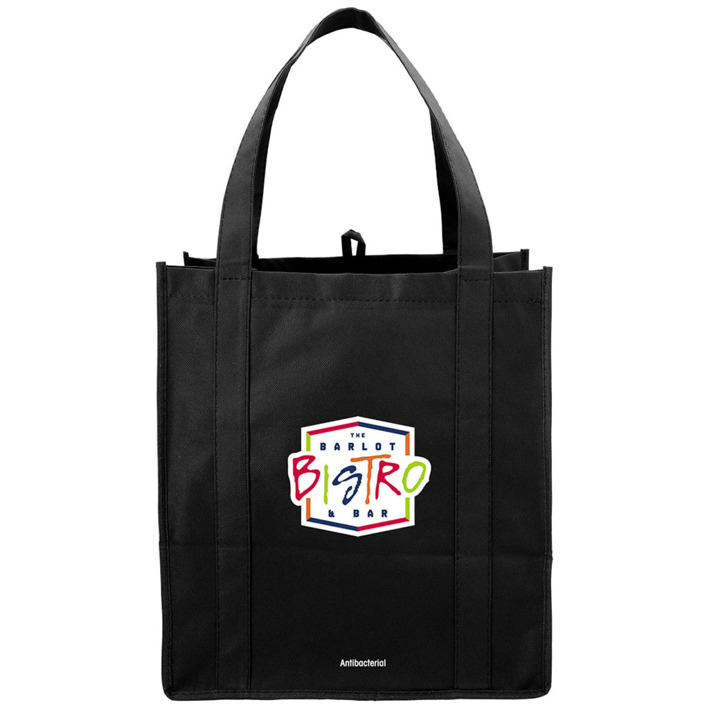 Bullet Black Grocery Tote with Antimicrobial Additive