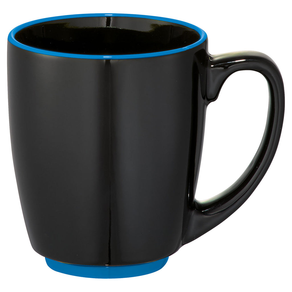 Bullet Black with Blue Trim Olli 14oz Ceramic Mug