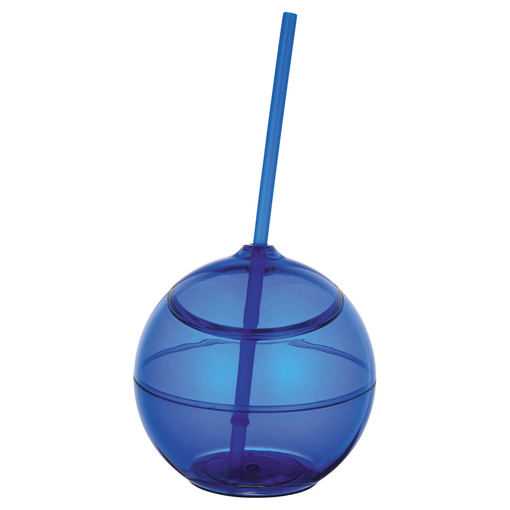 Bullet Translucent Royal Blue Fiesta Ball 20oz with Straw