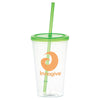 Bullet Translucent Lime Green Glacier 20oz Tumbler with Straw