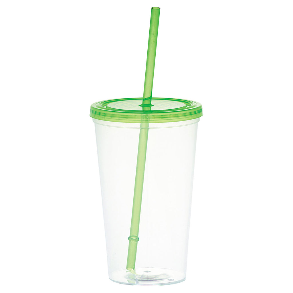 Bullet Translucent Lime Green Glacier 20oz Tumbler with Straw
