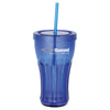 Bullet Translucent Blue Fountain Soda 16oz Tumbler with Straw