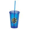 Bullet Translucent Blue Iceberg 16oz Double-Wall Tumbler with Straw
