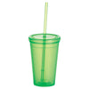 Bullet Translucent Lime Green Iceberg 16oz Double-Wall Tumbler with Straw