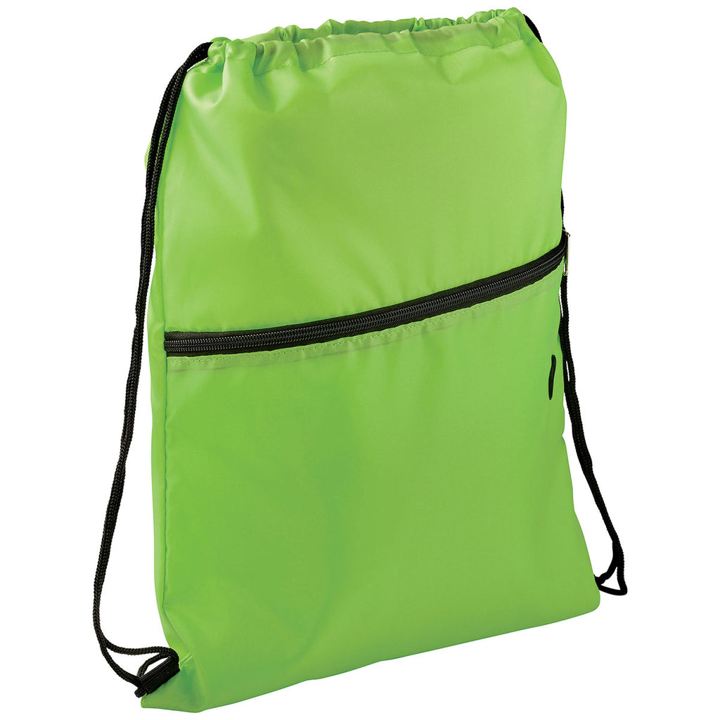 Bullet Lime Green Insulated Zippered Drawstring Bag