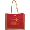 Bullet Red Jute Button Tote
