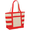 Bullet Red Zippered Stripe 10oz Cotton Canvas Tote