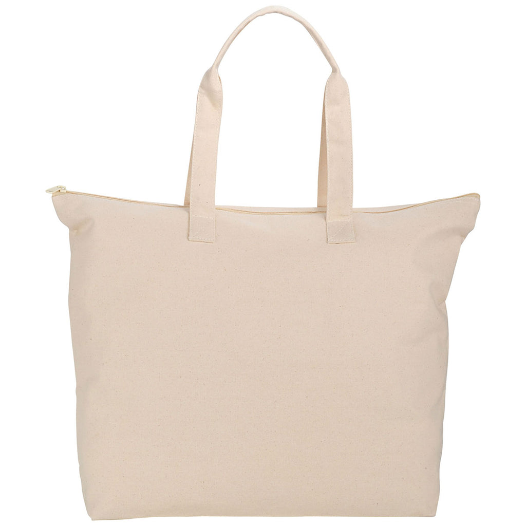 Bullet Natural Basic 10oz Cotton Canvas Zippered Tote