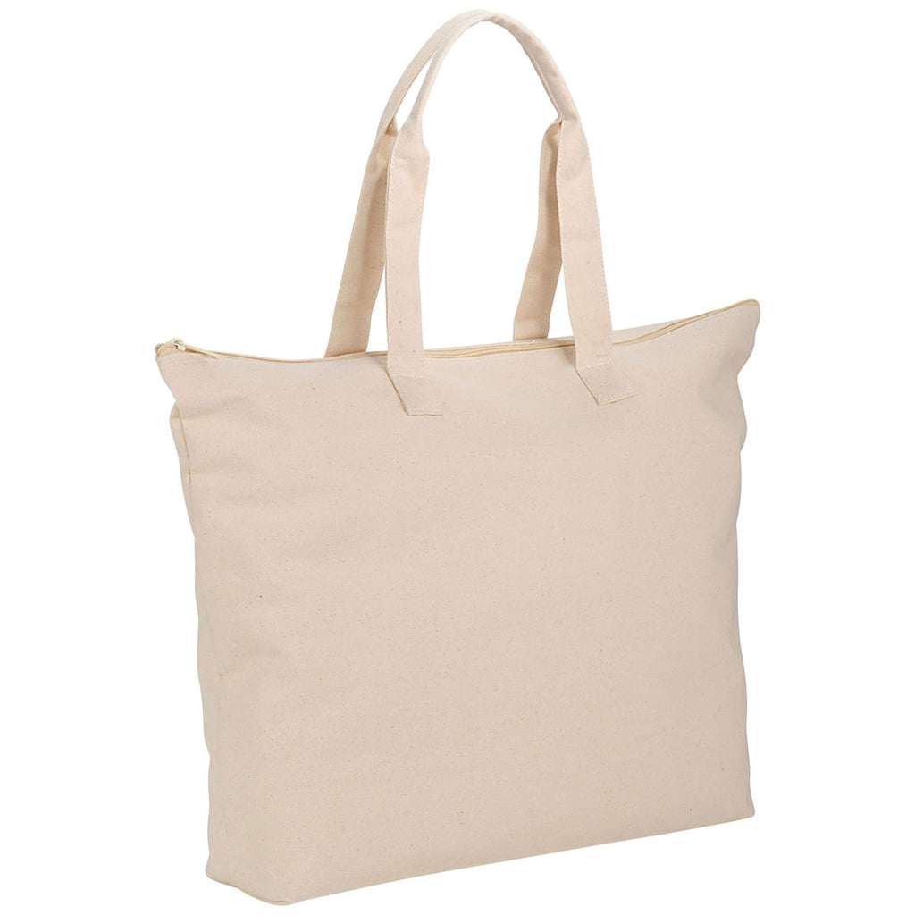 Bullet Natural Basic 10oz Cotton Canvas Zippered Tote