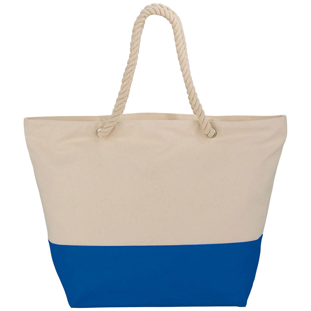 Bullet Royal Blue Zippered 12oz Cotton Canvas Rope Tote