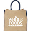 Bullet Navy Blue Large Jute Tote