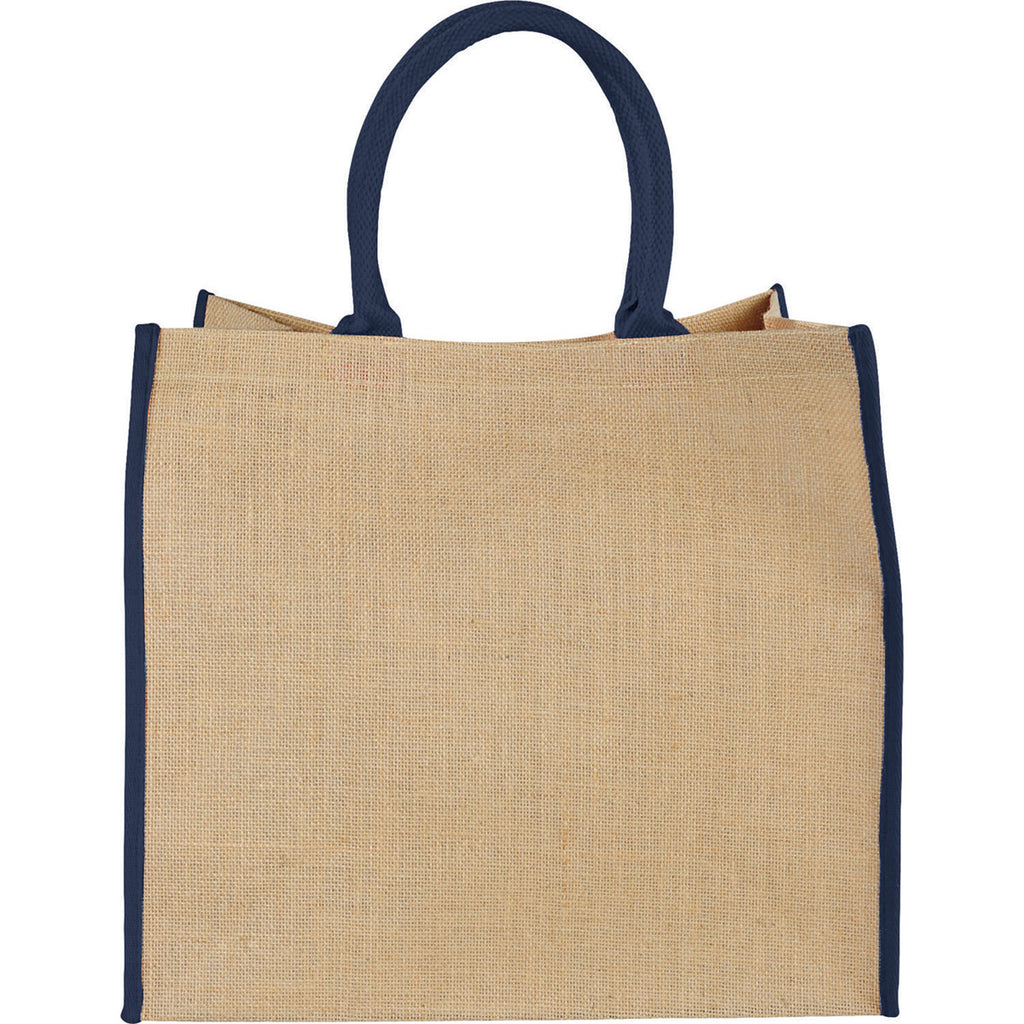 Bullet Navy Blue Large Jute Tote