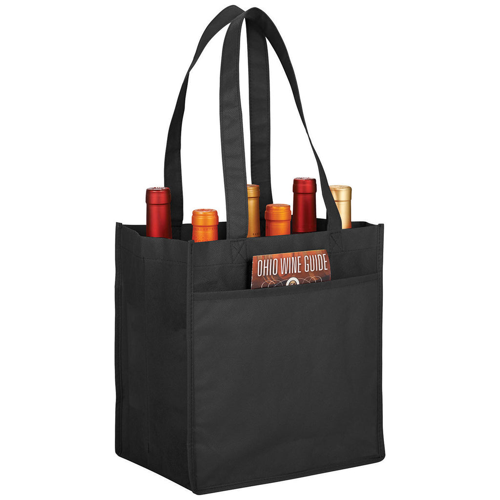 Bullet Black 6 Pack Non-Woven Wine Tote