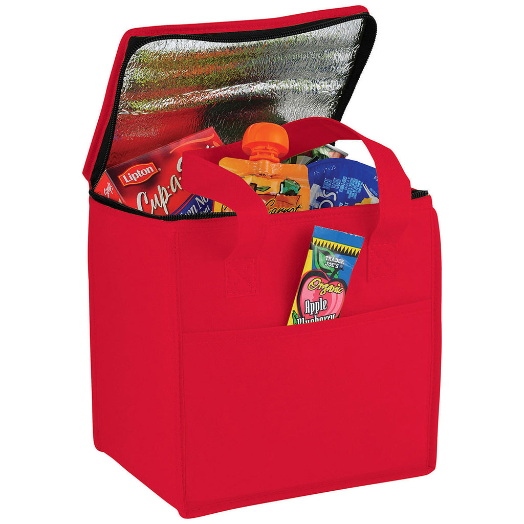 Bullet Red Cube 9-Can Non-Woven Lunch Cooler