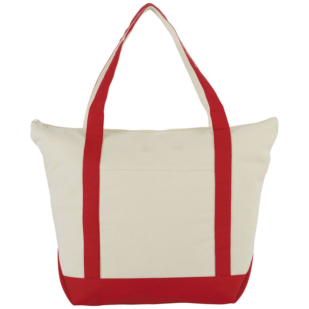 Bullet Red Zippered 12oz Cotton Canvas Tote