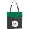 Bullet Green with Black Trim Rivers Pocket Non-Woven Convention Tote