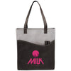Bullet Grey with Black Trim Rivers Pocket Non-Woven Convention Tote