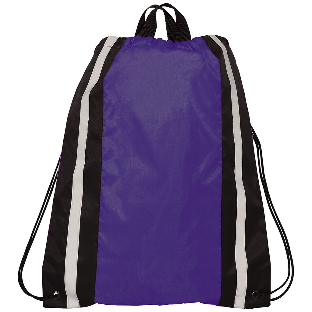 Bullet Purple Reflective Drawstring Bag