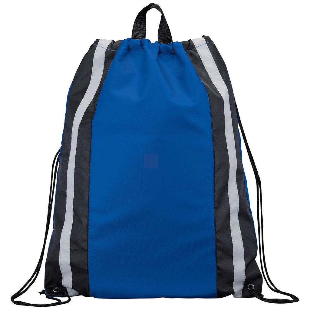 Bullet Royal Blue Reflective Drawstring Bag