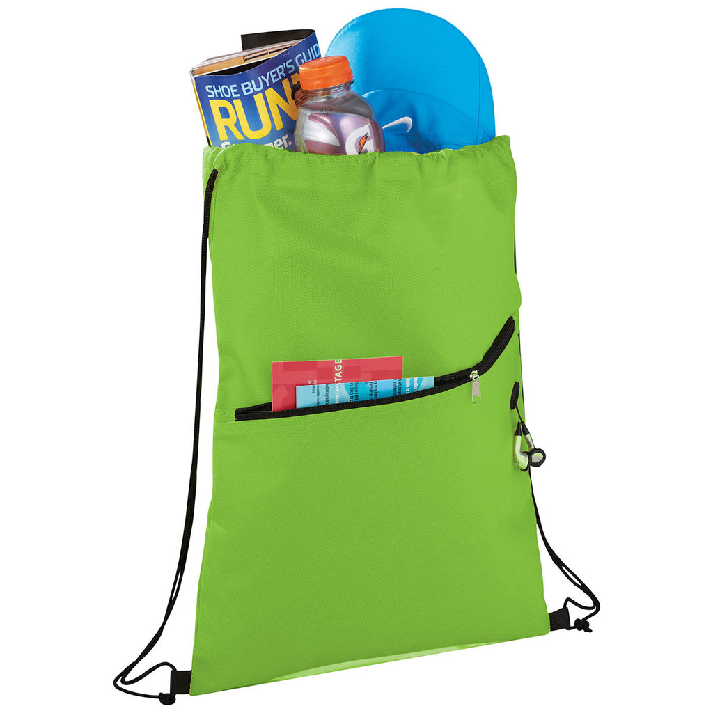 Bullet Lime Green Sidekick Non-Woven Drawstring Bag