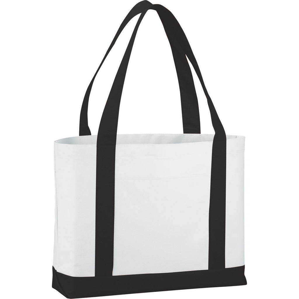 Bullet White with Black Trim Large Boat Tote