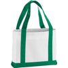 Bullet White with Green Trim Large Boat Tote