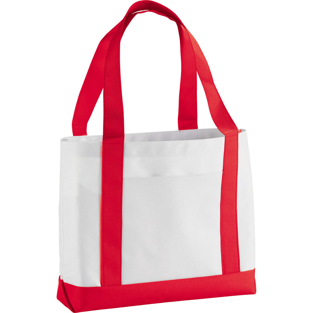 Bullet White with Red Trim Large Boat Tote