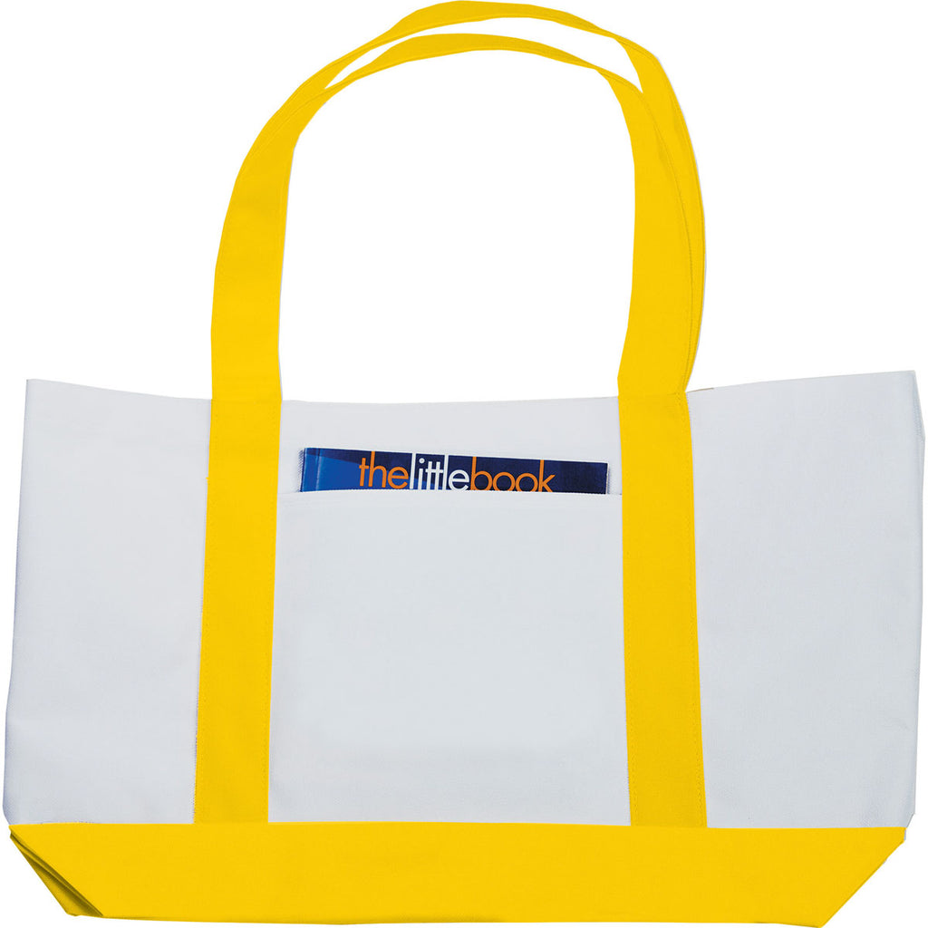 Bullet White with Yellow Trim Large Boat Tote