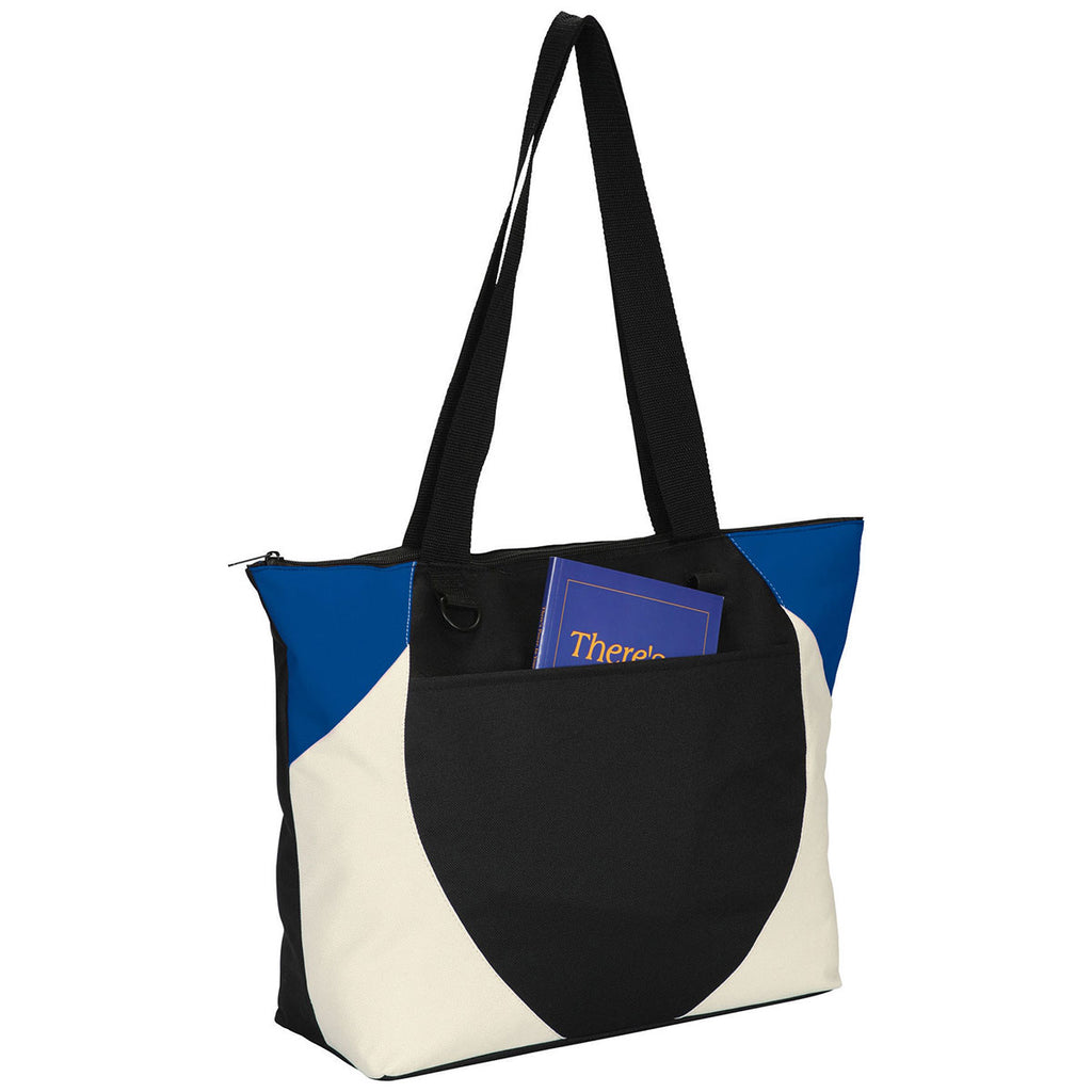 Bullet Black with Blue Trim Asher Zippered Convention Tote