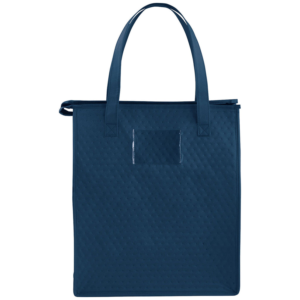 Bullet Navy Blue Deluxe Non-Woven Insulated Grocery Tote
